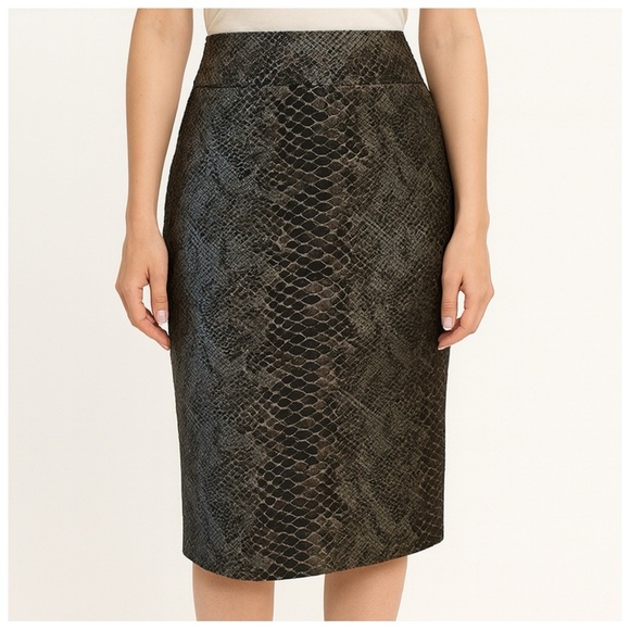 Penta Metallic Reptile Print Pencil Skirt - Picture 1 of 7